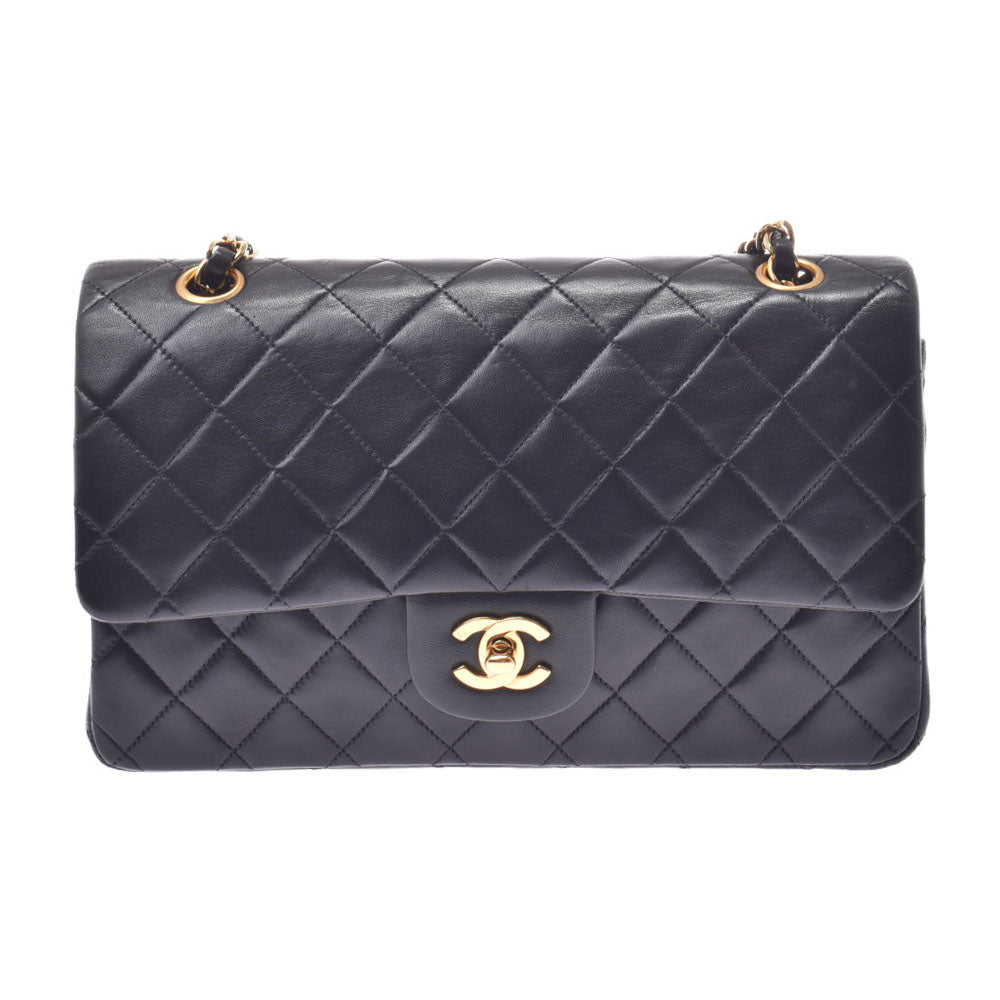 CHANEL シャネル マトラッセ チェーンショルダーバッグ 黒 ゴールド金具 レディース ラムスキン ショルダーバッグ Aランク 中古 