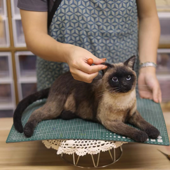 【オーダーメイドペット】羊毛フェルト、うちの子　猫ぬいぐるみ、フェルト猫、羊毛猫、肖像画、犬猫人形 プレゼントやギフトに