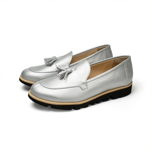 a-02 leather shoes (silver)