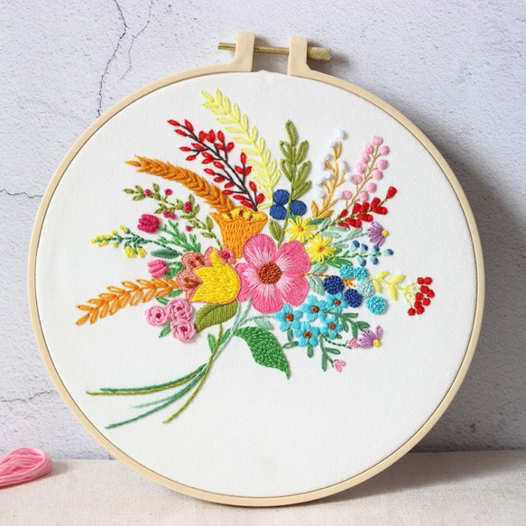 24花模様　花柄刺繍キット　お花シリーズ　刺繍作成キット　刺繍作成セット