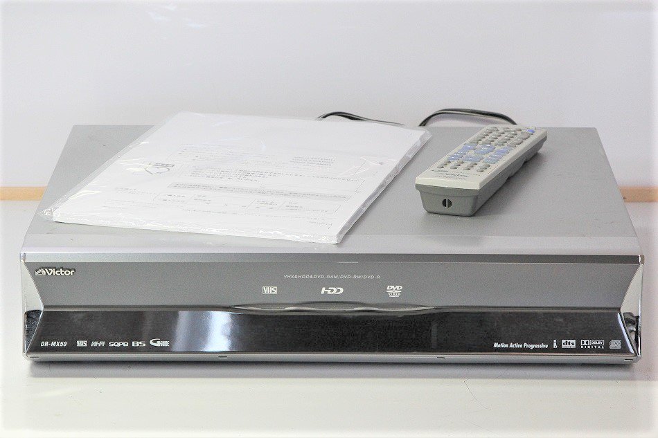 JVCケンウッド ビクター 快録LUPIN  VHS HDD&DVDレコーダー 400GB DR-MX50 【中古品】