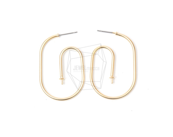 ERG-676-MG【2個入り】カーブプレートフックピアス,Curved Plate Hook Post Earring