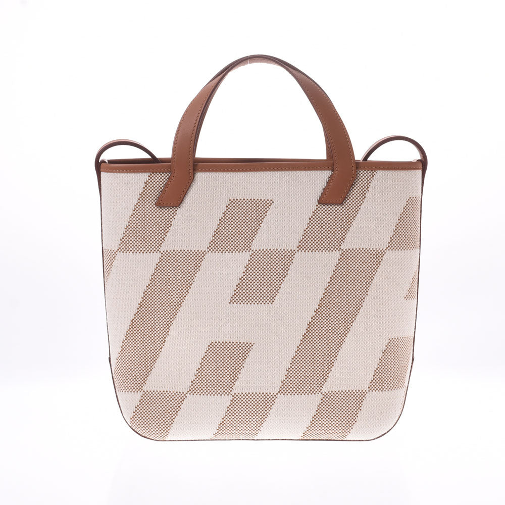 HERMES エルメス Hアンビエ 27 PM 2WAY ゴールド/アイボリー系 Z刻印(2021年頃)  レディース トワル/スイフト ハンドバッグ 新同 中古 