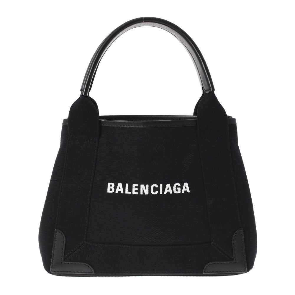 BALENCIAGA バレンシアガ ネイビーカバス XS 2WAYバッグ 黒 390346 ユニセックス キャンバス/レザー ハンドバッグ Aランク 中古 