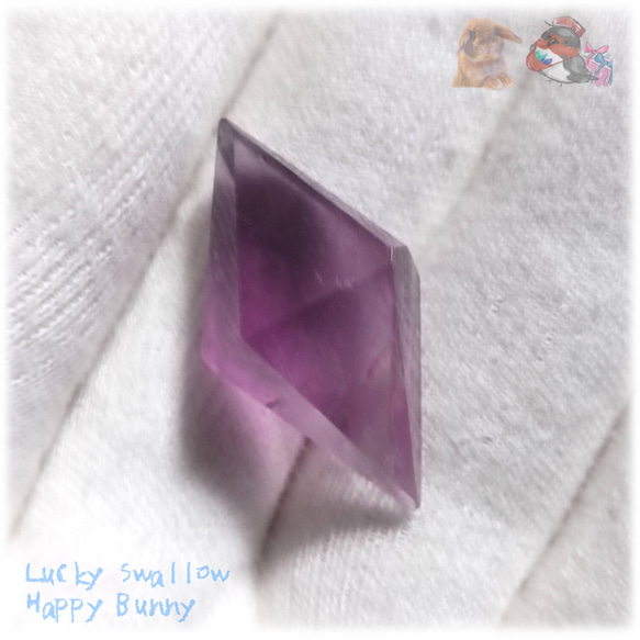 パープルフローライト ロシア産 蛍石 ファセットカット ノンホール ルース fluorite No.5753