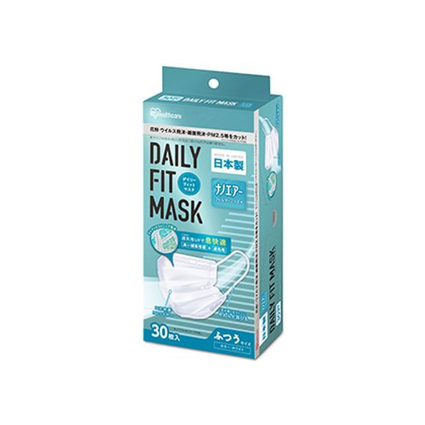 アイリスオーヤマ DAILY FIT MASK ナノエア ふつう ホワイト 30枚入 FCT6940