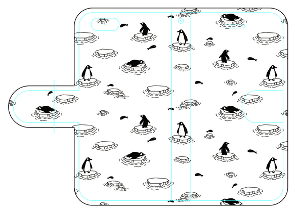 新品送料無料 iPhoneケース 手帳型 ペンギン2