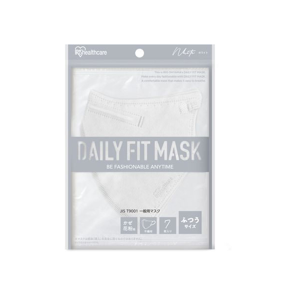 アイリスオーヤマ DAILYFITMASK立体 ふつう 7枚入 ホワイト FCU8463-RK-F7SW