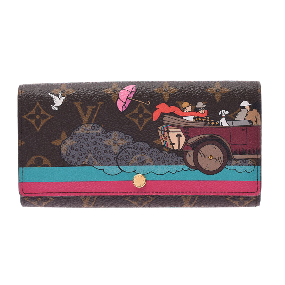 LOUIS VUITTON ルイヴィトン モノグラム ポルトフォイユサラ カラフルプリント 2015年クリスマス限定 M61359 ユニセックス 長財布 Aランク 中古 