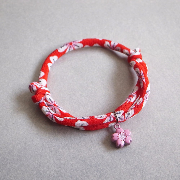 kimono dog collar & cat collar【Adjustable】Red