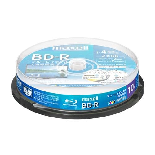 マクセル(Maxell) BRV25WPE10SP 録画用BD-R ひろびろ美白レーベルディスク 1-4倍 25GB 10枚 スピンドルケース