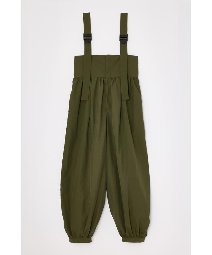 ヘリンドットサイ/Balloon hem suspender pants