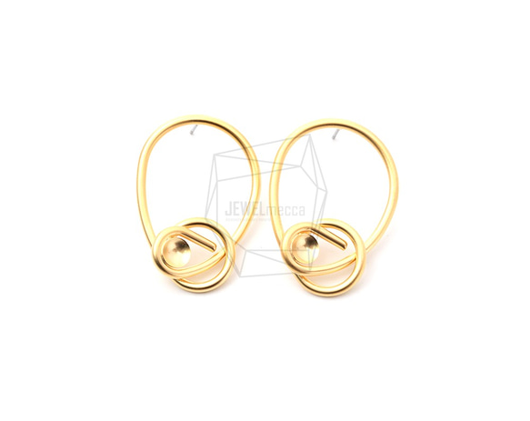 ERG-1194-MG【2個入り】ダブルラウンド ピアス,Double Round Post Earrings