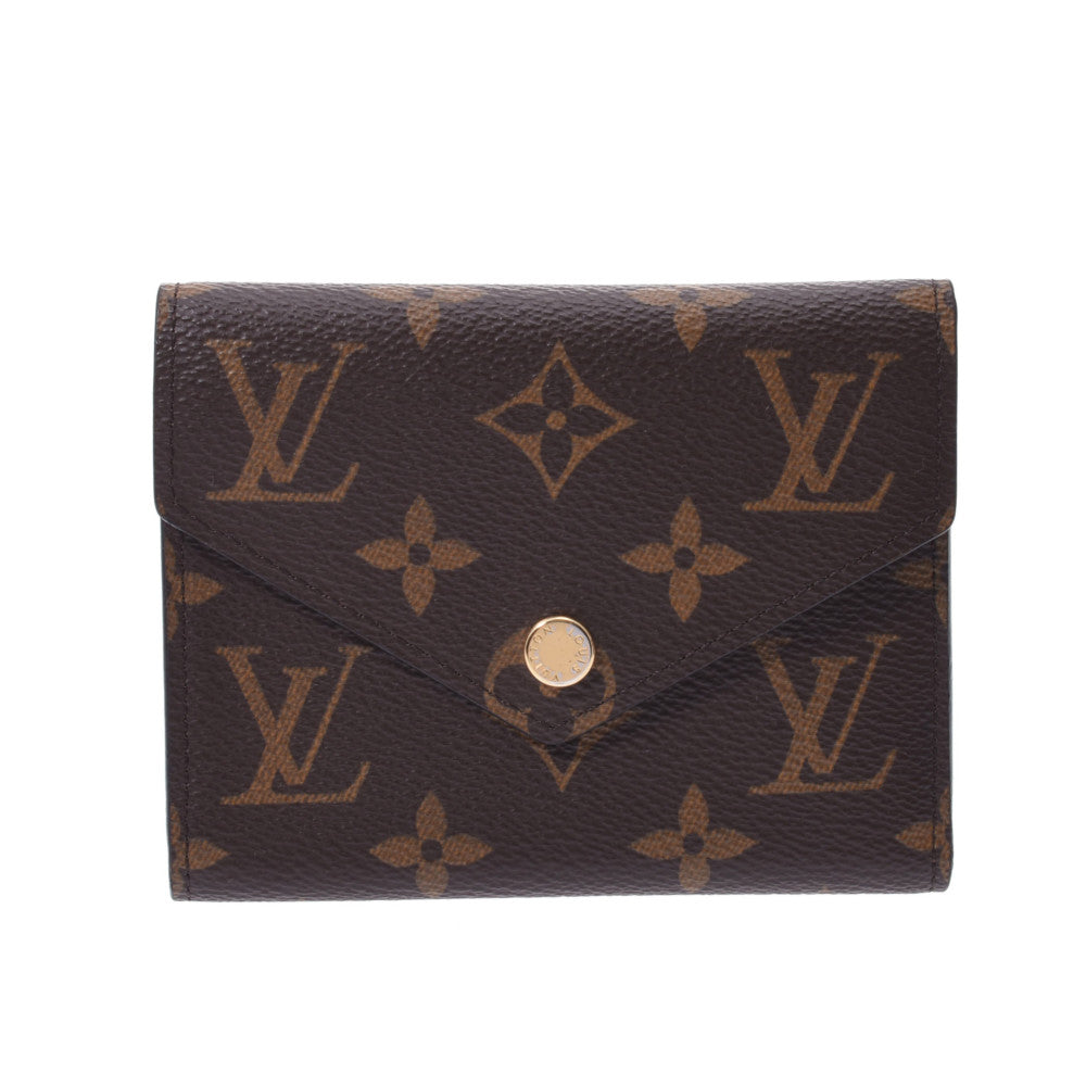 LOUIS VUITTON ルイヴィトン モノグラム ポルトフォイユ ヴィクトリーヌ ブラウン M62472 ユニセックス モノグラムキャンバス 三つ折り財布 新同 中古 