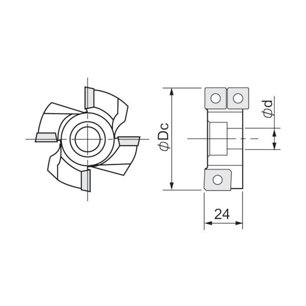 ダイジェット工業 ダイジェット スウィングミル 本体(エンドキャップ) EC-50 1台 176-3700（直送品）