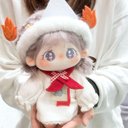 3点セット 20cm 着せ替えぬいぐる服 白 ゴーストボボ ぬいぐるみ用服コスチューム 着せ替え人形洋服 日常服人形ミニ洋服 綿人形衣装 ドールウェア アクセサリー