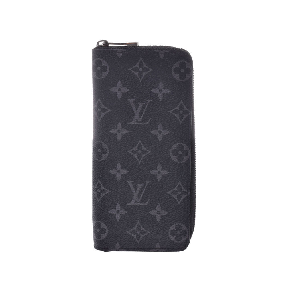 LOUIS VUITTON ルイヴィトン モノグラム エクリプス ジッピーウォレットヴェルティカル 黒/グレー M62295 メンズ 長財布 Aランク 中古 