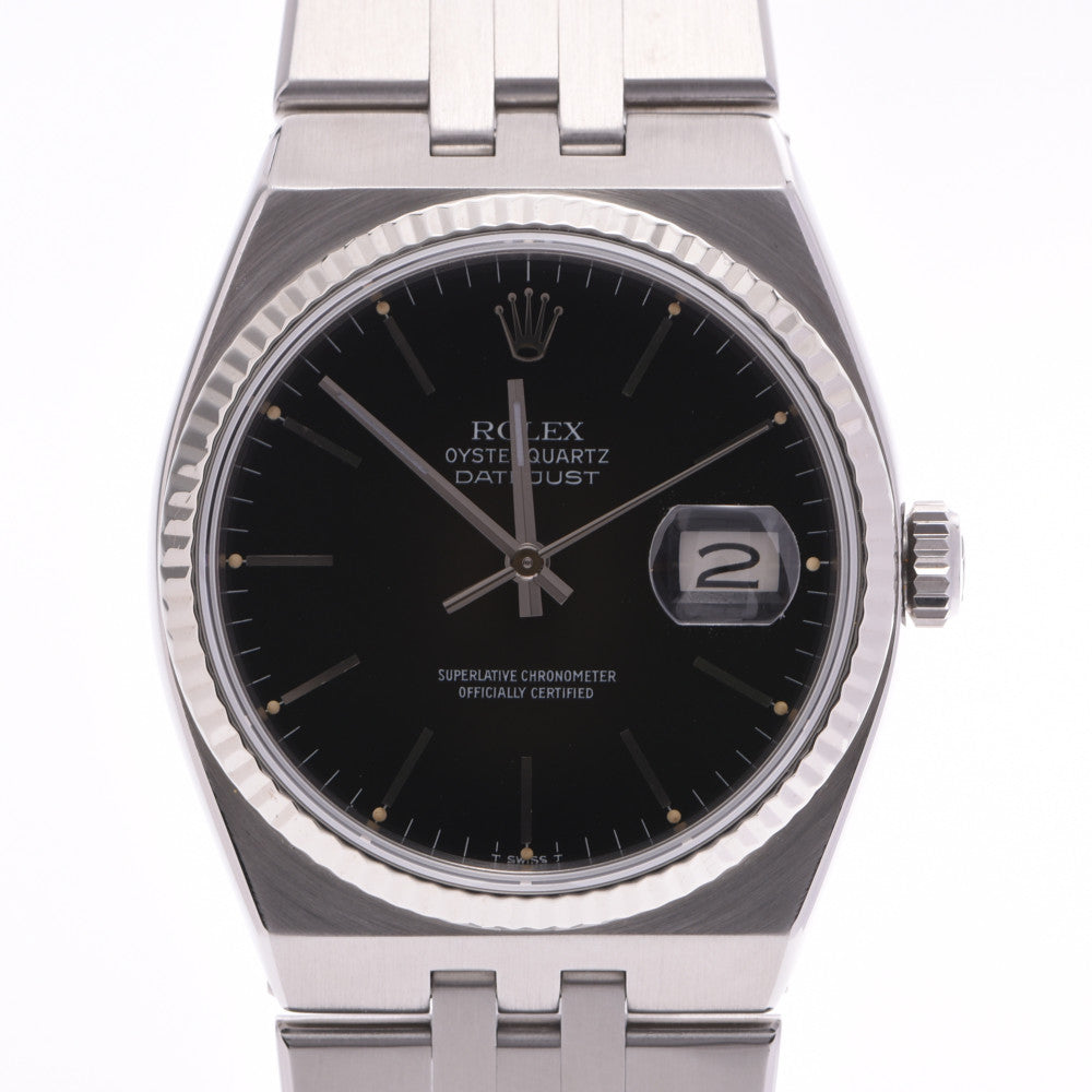 ROLEX ロレックス オイスタークォーツ 17014 ボーイズ WG/SS 腕時計 クオーツ 黒文字盤 Aランク 中古 