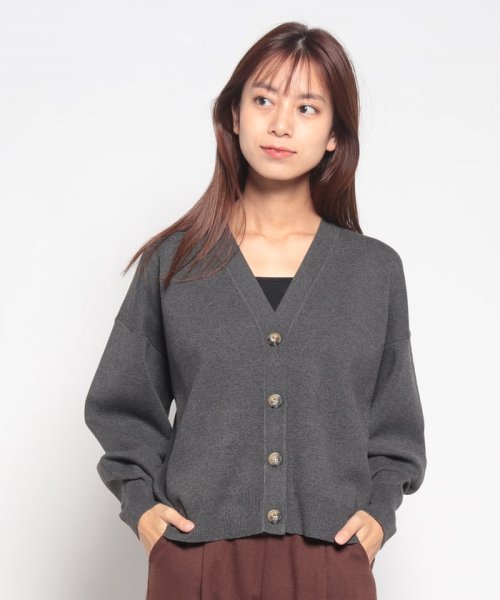 milan rib short cardigan