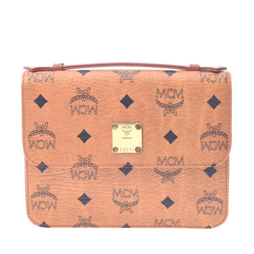 MCM エムシーエム 2WAYチェーンバッグ コニャック レディース レザー ショルダーバッグ ABランク 中古 