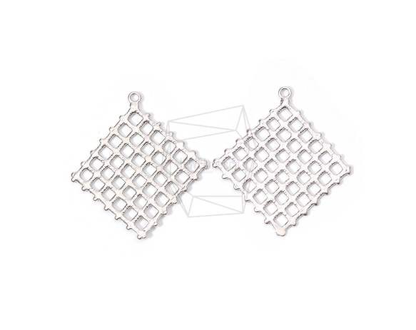 PDT-1710-MR【2個入り】メッシュスクエアペンダント,Mesh Square Pendant