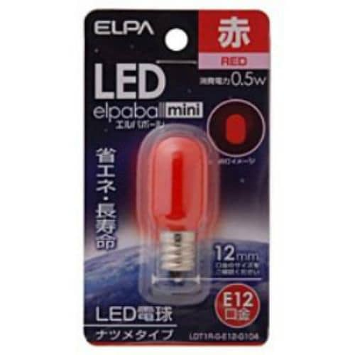 ELPA LDT1R-G-E12-G104 LED電球 「ナツメ形」(赤色・口金E12)