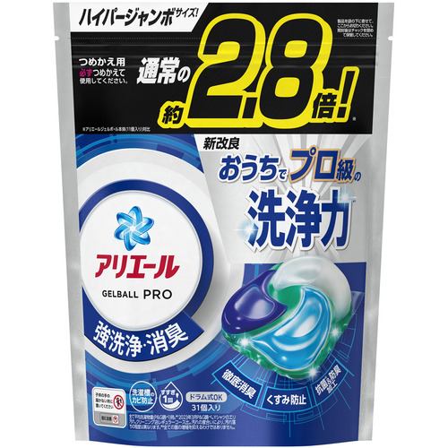 P&Gジャパン アリエールジェルボールプロ つめかえ用 ハイパージャンボサイズ ３１個