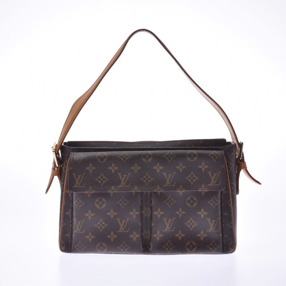 LOUIS VUITTON ルイヴィトン モノグラム ヴィバシテGM ブラウン M51163 レディース モノグラムキャンバス レザー ハンドバッグ Bランク 中古 