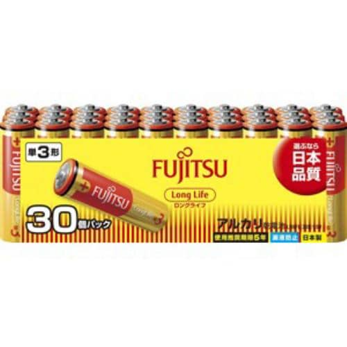 富士通 アルカリ乾電池 ロングライフタイプ 単3形 1.5V 30個パック LR6FL(30S)