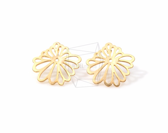 ERG-446-MG【2個入り】 フラワーアウトラインピアス,Flower Outline Earring Post