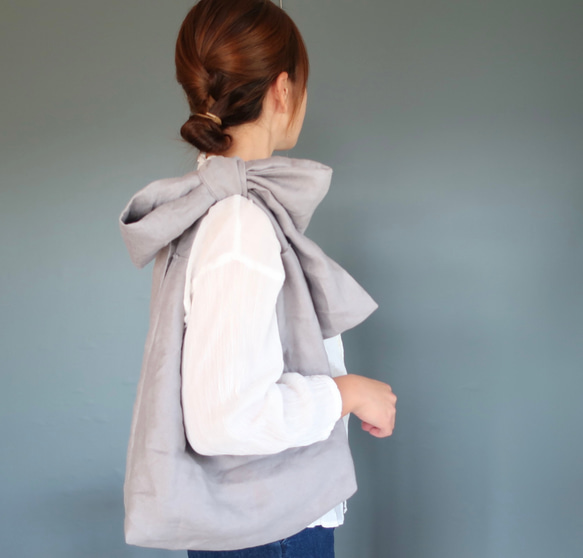 linen ribbonbag    gray