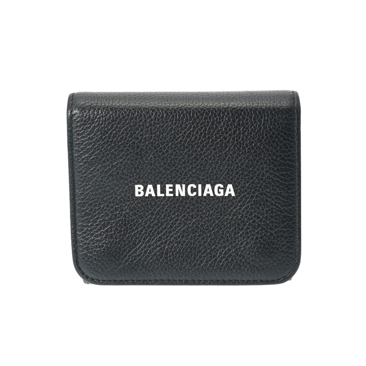 BALENCIAGA バレンシアガ エブリデイ コンパクトウォレット  黒 593808 ユニセックス カーフ 三つ折り財布 ABランク 中古 