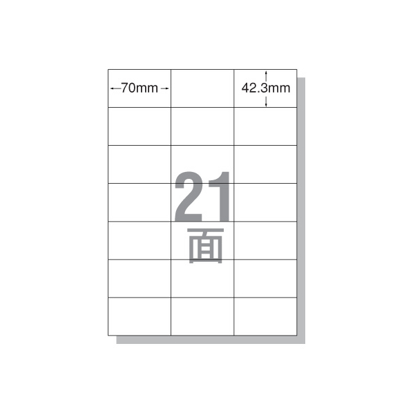 エーワン IJ用ラベルA4 21面 500枚 F818315-28926