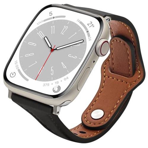 ラスタバナナ RBAWSL7468BK Apple Watch用バンド Series 8/7/6/5/4/3/SE 第2世代/SE 41mm/40mm/38mm ソフトレザー ブラック