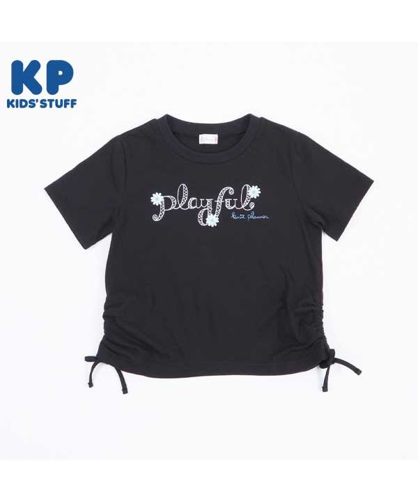 ケーピー/KP(ケーピー)花レース付きロゴ刺?の半袖Tシャツ(140～160)