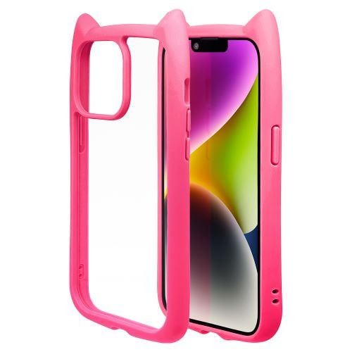 ラスタバナナ iPhone 14/iPhone13 猫耳ケース mimi GLASS バービーピンク