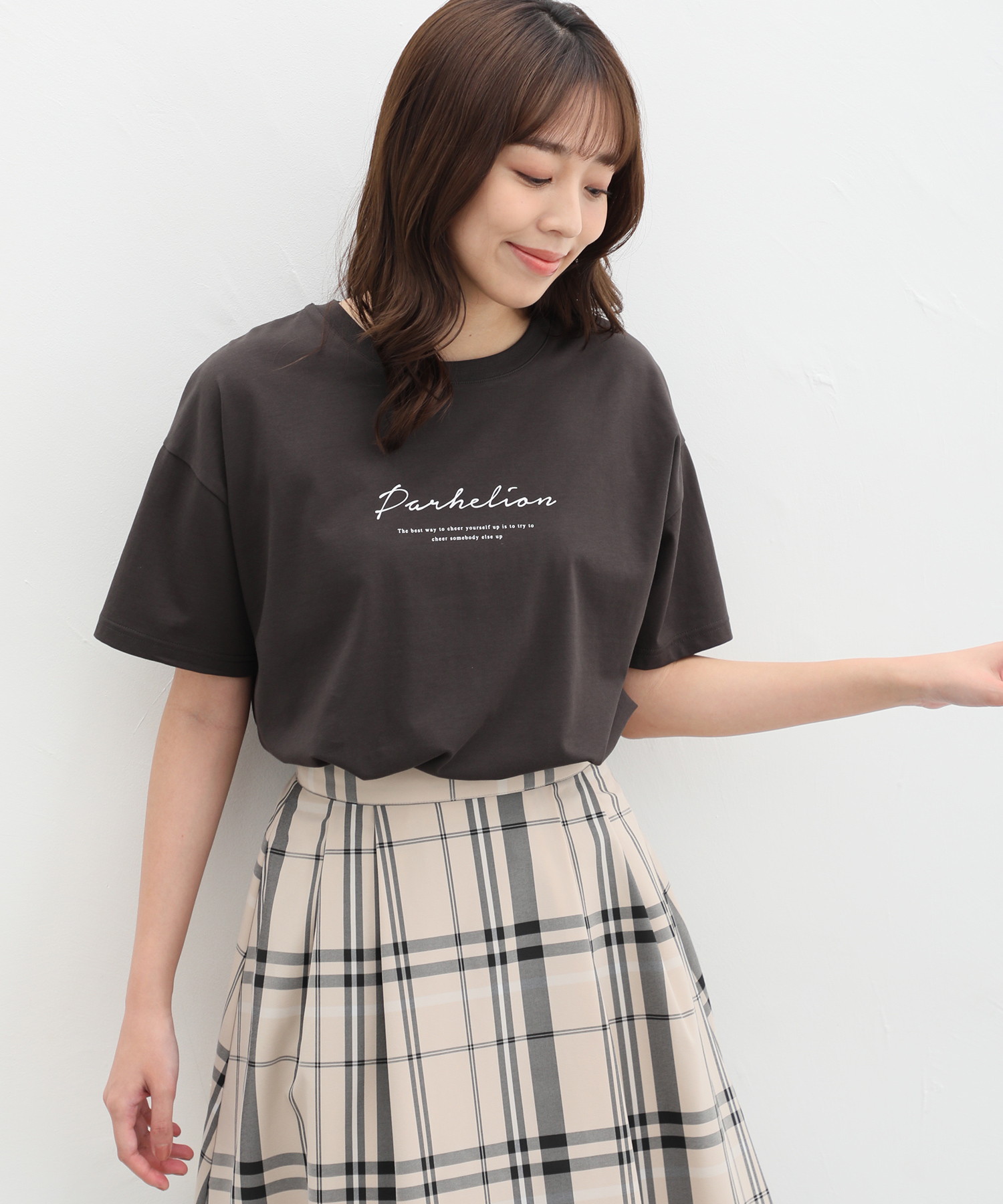 ハニーズ/ロゴプリントＴシャツ トップス Tシャツ 半袖 ロゴT 接触冷感 UVカット ハニさら