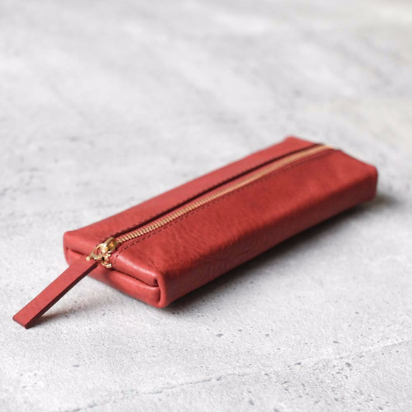 Red color classy Leather Pencil Case/Pen Pouch