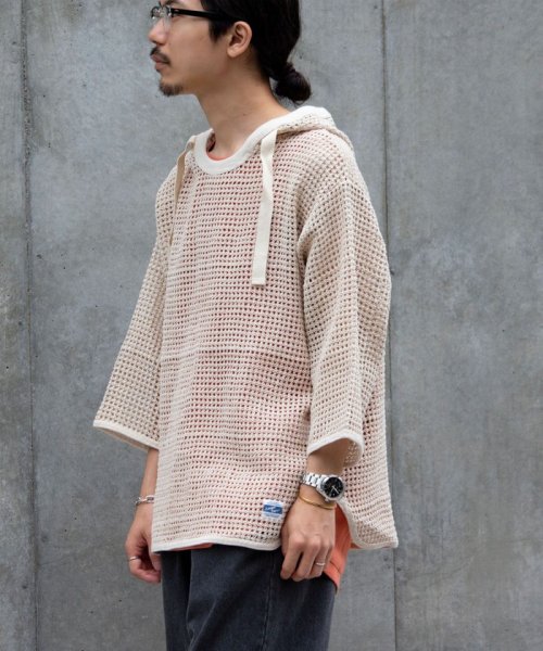 【限定展開】【ARMY TWILL/アーミーツイル】別注 メッシュパーカー 7分袖 MESH かぎ編み