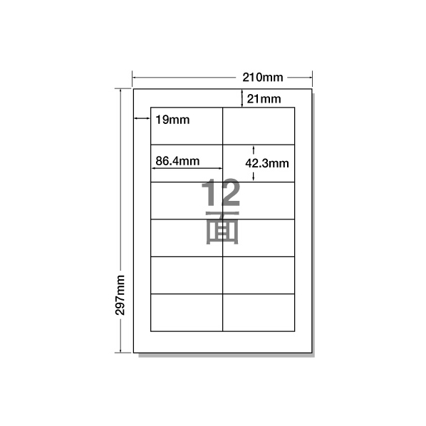 NANA ラベルシールナナワードA4 12面 上下余白 100枚 1パック(100枚) F805672-LDW12P