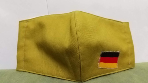 お洒落な立体大人マスク　＊（ビエラ起毛、辛子にGerman flag）