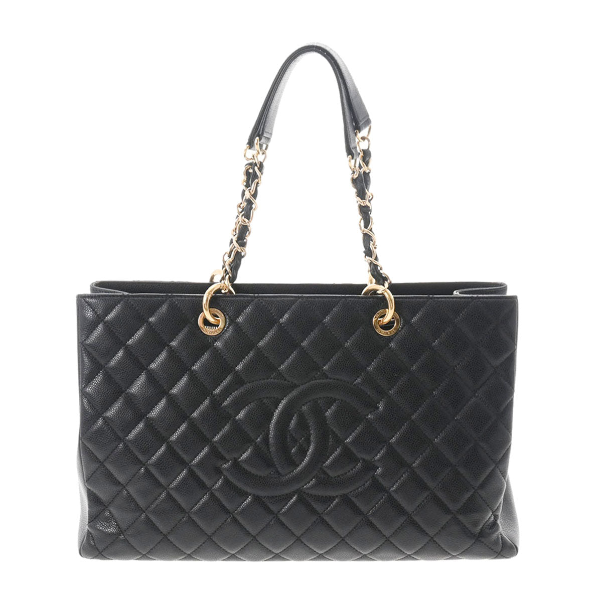 CHANEL シャネル マトラッセ GSTトート ブラック ゴールド金具 レディース キャビアスキン トートバッグ Aランク 中古 