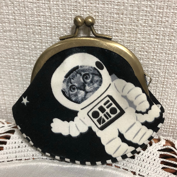 がま口財布S ニャンコ宇宙へ行く！