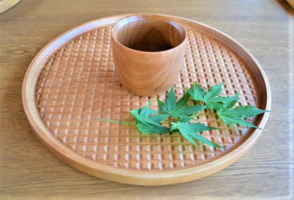 【※父の日のプレゼントにも】木でできた ほっこり湯呑み　wooden yunomi　山桜　0017