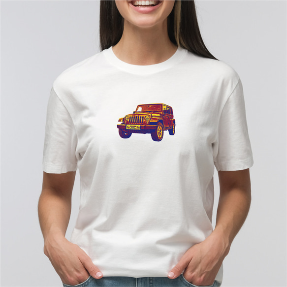 ジープ jeep 四駆 art Tシャツ イラスト 写真 印刷 【名入れOK】 プリント tシャツ かわいい シンプル