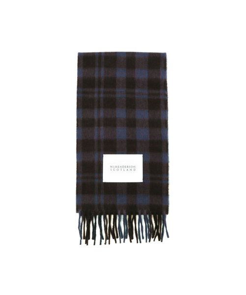 ダブルジェイヘンダーソン スコットランド マフラー チェック W.J.HENDERSON SCOTLAND WOVEN NARROW SCARF WJHA－01