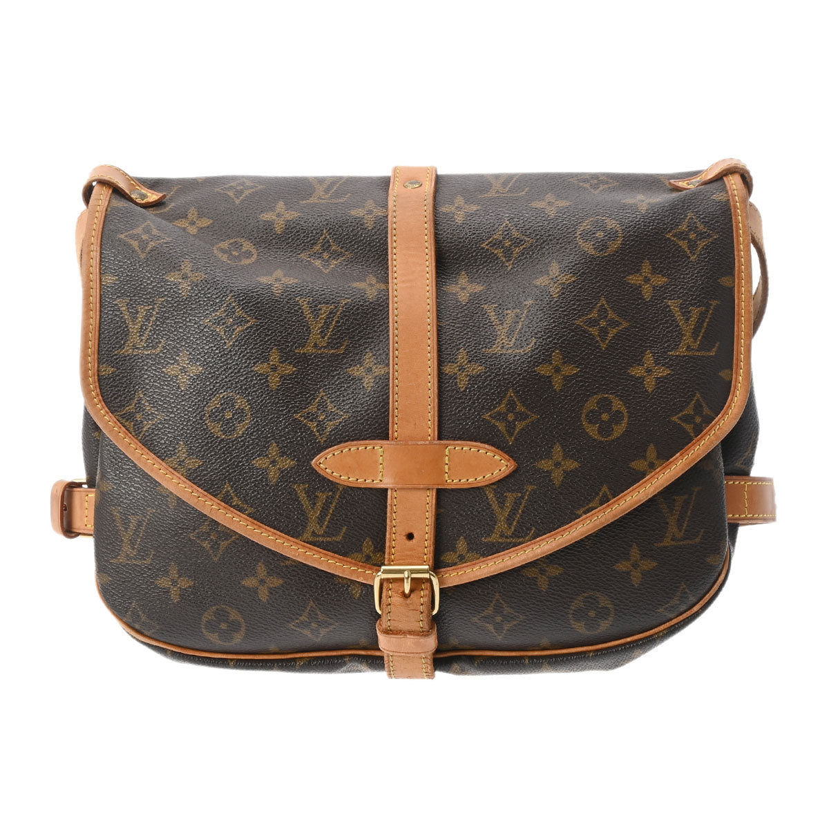 LOUIS VUITTON ルイヴィトン モノグラム ソミュール 30 ブラウン M42256 レディース モノグラムキャンバス ショルダーバッグ Bランク 中古 