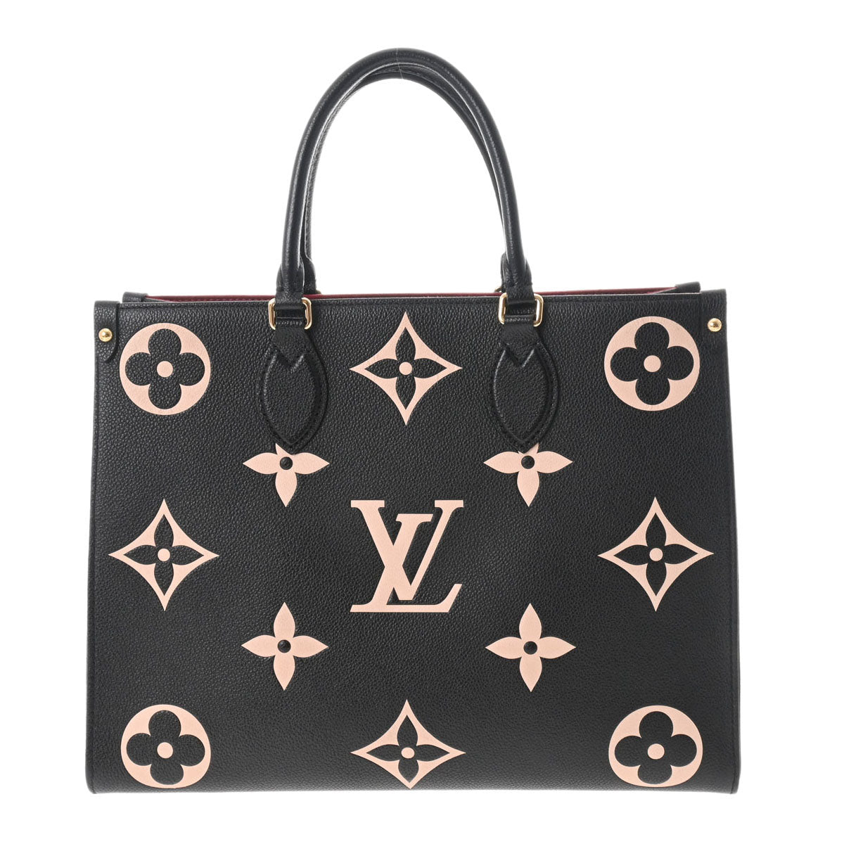 LOUIS VUITTON ルイヴィトン モノグラムアンプラント オンザゴー MM ブラック/ベージュ M45495 レディース レザー 2WAYバッグ Aランク 中古 