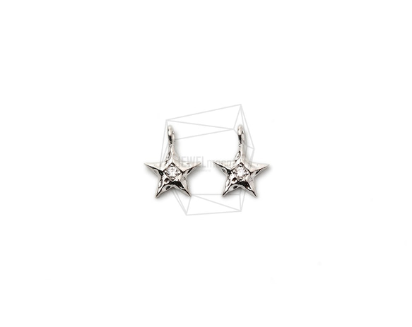 PDT-2378-R【2個入り】CZスターペンダント,CZ Mini Star Pendant / 10mmx12mm