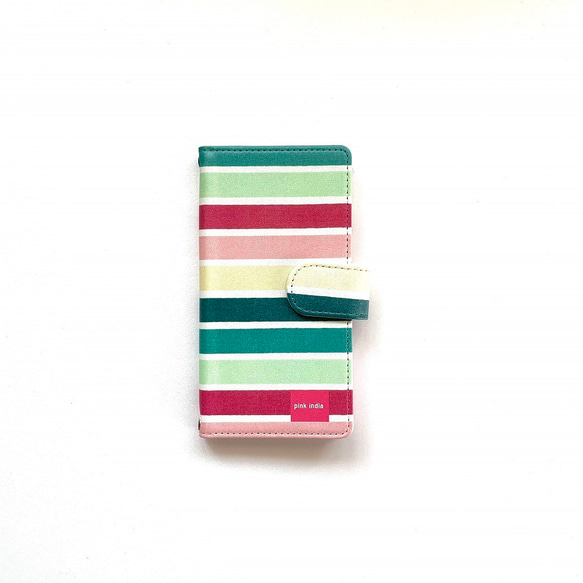 iPhoneケース手帳型 gp multi stripe